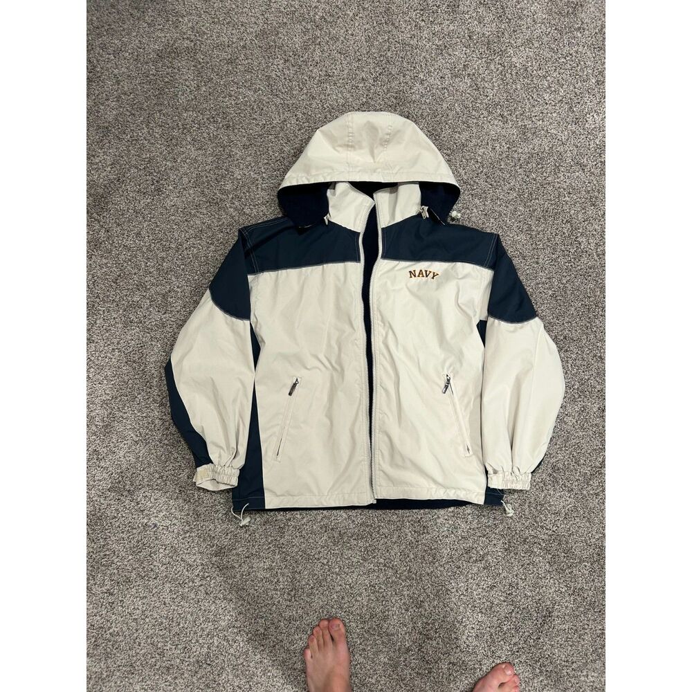 1998 Reversible Navy & Cream Windbreaker